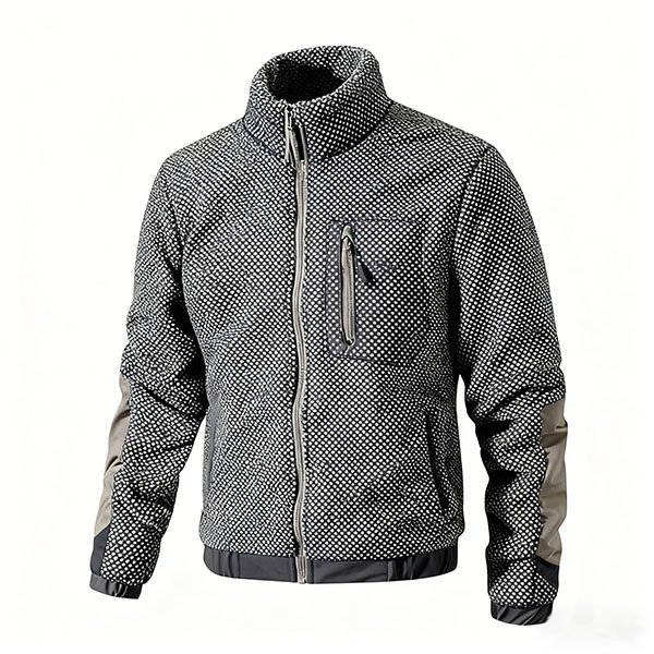 Men’s Export Fleece Outerwear, Stand Collar, Autumn-Winter Casual Cardigan, New Outdoor Style