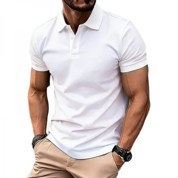 Plain White Slim-Fit Polo Shirt