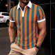 New Men’s Button-Down Collar Polo Shirt, Summer Fashion Printed Casual Top