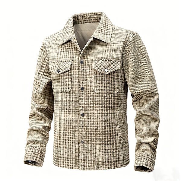 Men’s reversible casual jacket, slim-fit short design, trendy knitted outerwear for spring & autumn