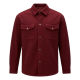 Wine Red Pinstripe Corduroy Utility Shirt - Retro Textured Outerwear