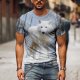 Men’s Creative Personalized T-Shirt, Short-Sleeve Pullover, Comfortable 3D Digital Print
