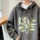 Light coffee hooded sweater, autumn/winter new relaxed style baggy thick pullover knitwear for couples